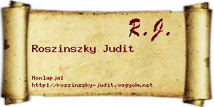 Roszinszky Judit névjegykártya